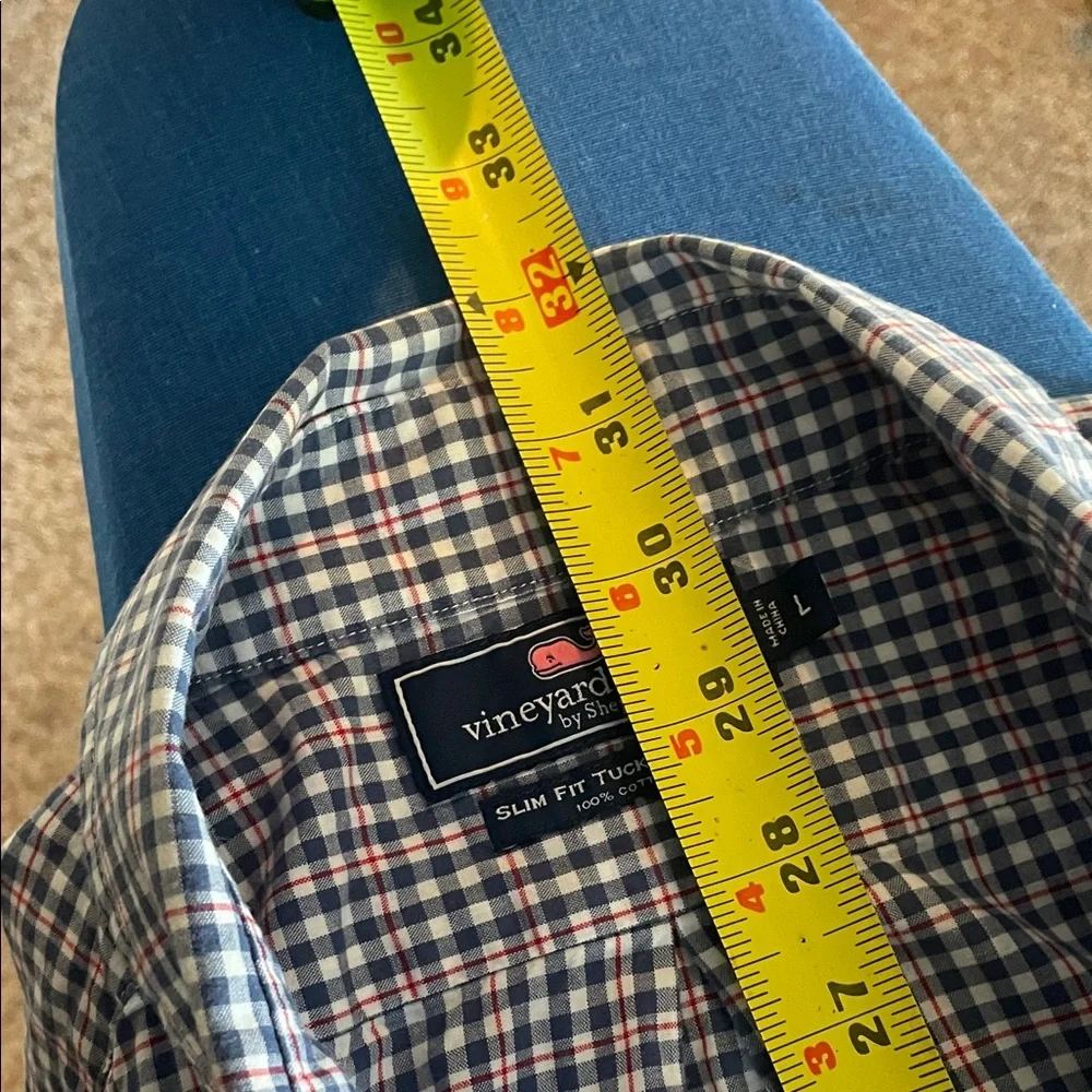 Vineyard Vines Navy and White Checkered Shirt